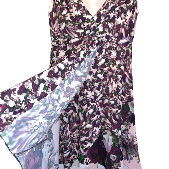 Nanette Lepore Dress Designer Cocktail V-neck Wrap Purple Pink Women’s Size 2 - Picture 6 of 15